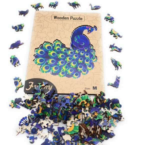 Suvira Animal Wooden Puzzle - Engaging, Educational, Peacock - Picture 4 of 8